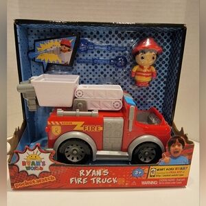 Ryan's Fire Truck Ryan's World from YouTube Vehicle & Ryan Figure New